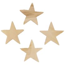Artikel Strooidecoratie Kerststerren naturel houten sterren Ø5,5cm 12 st