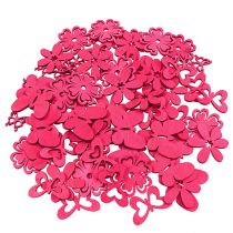 Verspreidingsdecoratie gemaakt van hout roze 2cm - 4cm 72p