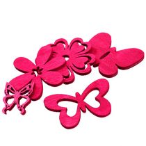 Verspreidingsdecoratie gemaakt van hout roze 2cm - 4cm 72p
