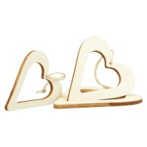 Artikel Houten harten decoratieve hanger houten decoratieve hart naturel 6/8/10/12cm 16st