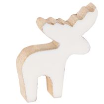 Artikel Houten decoratieve elandfiguur, staand, kerstdecoratie, 6 cm, 8 stuks