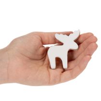 Artikel Houten decoratieve elandfiguur, staand, kerstdecoratie, 6 cm, 8 stuks