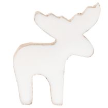 Artikel Houten decoratieve elandfiguur, staand, kerstdecoratie, 6 cm, 8 stuks