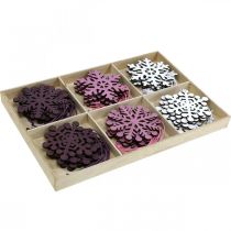 Artikel Kerstboomdecoratie sneeuwvlok hanger hout 8cm 36 st