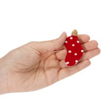 Artikel Sokken met stippen, kersttafeldecoratie, 6 cm, 8 stuks