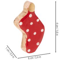 Artikel Sokken met stippen, kersttafeldecoratie, 6 cm, 8 stuks