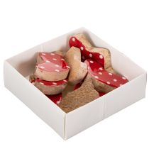 Artikel Sokken met stippen, kersttafeldecoratie, 6 cm, 8 stuks