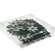 Artikel Houten sterrendecoratie Strooidecoratie Kerstmis Zwart H4cm 72 st