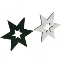 Artikel Houten sterrendecoratie Strooidecoratie Kerstmis Zwart H4cm 72 st