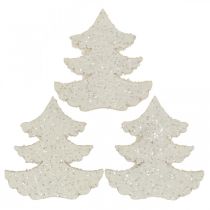 Artikel Strooidecoratie dennenboom wit glitter 4cm 72st