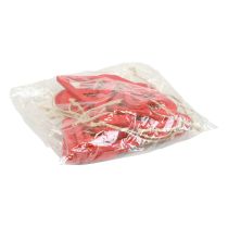 Artikel Houten harten decoratieve hanger houtdecoratie rood 6/8/10/12cm 16 st