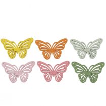 Shaker houten vlinder kleurrijke strooidecoratie 4,5×3cm 48st