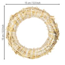 Artikel Strokrans blanco krans van stro 15/3cm 2 stuks