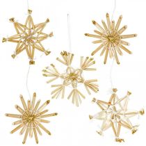 Artikel Strosterren glitter goud set kerstversiering Ø6cm 24 st