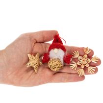Artikel Set van rietjesversieringen voor de kerstboom, figuurtjes en sterren van 6 cm, 30 stuks.
