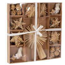 Artikel Set van strooien sterren voor de kerstboom, inclusief figuurtjes en sterren (35 stuks).