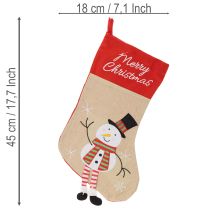 Artikel Kerstsok met ophangmotief, 50 cm, 3 stuks