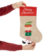 Artikel Kerstsok met ophangmotief, 50 cm, 3 stuks