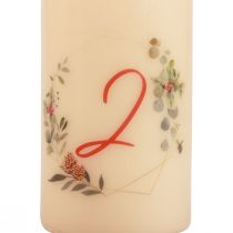 Artikel Adventskrans kaarsenset 1-4 crème kerstmotief RAL-kwaliteit Made in Germany 130/70mm 4 stuks