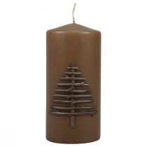 Artikel Kerstkaars kaars Kerstmis bruin 150/70mm 1 st