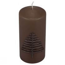 Artikel Kerstkaars, donkerbruin, 150/70mm, Adventsdecoratie, kaarslicht