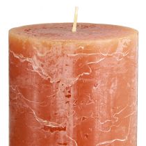 Artikel Pilaarkaarsen, set van 2, donkeroranje, 85 x 150 mm, effen kleur, lange brandduur – decoratieve kaarsen voor woonruimtes, feestelijke gelegenheden en romantische settings