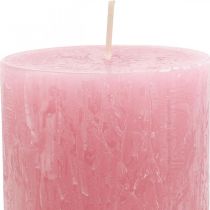 Artikel Effen kaarsen oudroze rustieke kaars 80×110mm 4 st