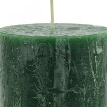 Artikel Effen kaarsen groen Rustiek Veilig Kaars 80×110mm 4 st