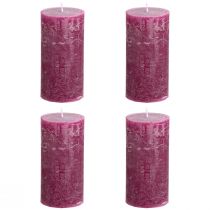 Artikel Stompkaarsen effen Berry kaarsen paars 50×100cm 4 st