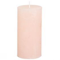 Artikel Stoerkaarsen effen lichtroze kaarsen roze 50×100mm 4 st