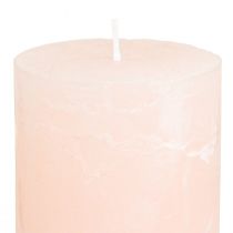 Artikel Pilaarkaarsen, effen lichtroze, 60×100mm, set van 4, decoratieve kaarsen voor Pasen en bruiloften