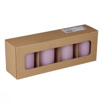 Artikel Stompkaarsen lila groefkaarsen decoratie 70/90mm 4 st