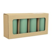 Artikel Stompkaarsen groene smaragd gegroefde kaarsen 70/130mm 4st