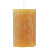 Artikel Stompkaarsen Rustieke effen adventskaarsen geel 70/110mm 4 st