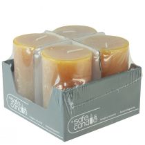 Artikel Adventskaarsen, geel rustiek, 70/110mm, 4 stuks - effen pilaarkaarsen voor sfeervolle kerstdecoraties