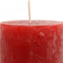 Artikel Stompkaarsen Rustieke effen adventskaarsen rood 70/110mm 4 st
