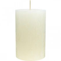 Artikel Stompkaarsen Rustieke effen adventskaarsen wit 70/110mm 4 st