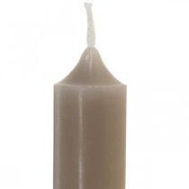 Stompkaarsen grijze korte kaarsen Ø2,2cm H11cm 6st