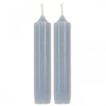 Stompkaarsen lichtblauw, kort, Ø2,2cm, H11cm, 6 stuks