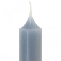 Stompkaarsen lichtblauw, kort, Ø2,2cm, H11cm, 6 stuks