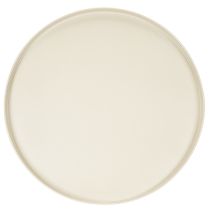 Artikel Decoratief rond beige bord met een voet van 40 cm hoog.