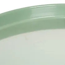 Artikel Ronde groene decoratieve schaal op een standaard voor tafeldecoratie, 30 cm
