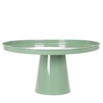 Artikel Groene ronde metalen siertafel, 40 cm diameter, met hoge rand.