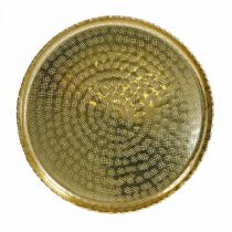 Decoratief dienblad, metalen plaat oosters, tafeldecoratie Ø25cm