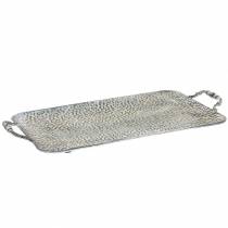 Decoratief dienblad met handvaten antiek zilver 45cm x 25cm