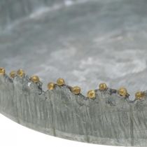 Artikel Rond metalen dienblad, kaarsenbord, tafeldecoratie zilver/goud Ø15cm H2cm