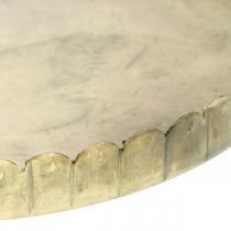 Artikel Metalen borden voor decoratie, tafeldecoratie, kaarsenbakje rond goud antiek look Ø7,5/10/12/15/18cm H2cm set van 5