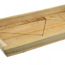 Artikel Paulowniahouten dienblad, plantenbak met geometrisch patroon L45cm H4.5cm
