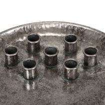Artikel Kaarsenbord metaal vintage zilveren stokkaarshouder Ø30cm