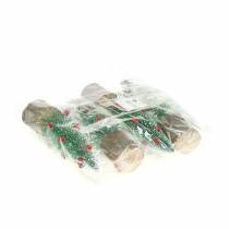 Artikel Kerstboom groen gesneeuwd Ø6cm H20cm 4st